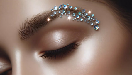 A brow jewelry accent, Ai generated imageの写真素材