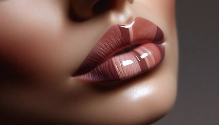 A lip contour mastery, Ai generated imageの写真素材