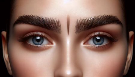 A perfect brow symmetry, Ai generated imageの写真素材