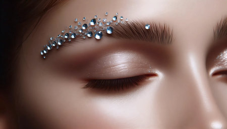 A brow jewelry accent, Ai generated imageの写真素材