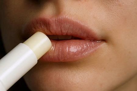 A lip care moment, Ai generated imageの写真素材