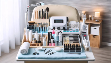 Professional waxing setup, Ai generated imageの写真素材