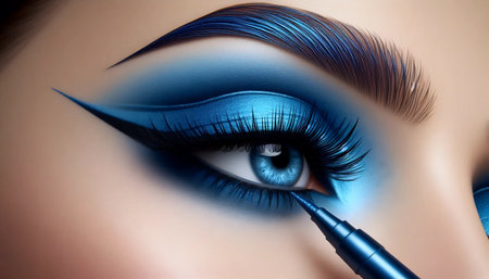 A colorful eyeliner accent, Ai generated imageの写真素材