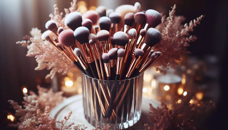 A clean brush bouquet, Ai generated imageの写真素材