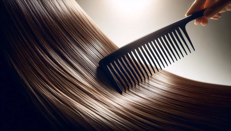 A smooth combing moment, Ai generated imageの写真素材