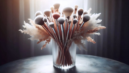A clean brush bouquet, Ai generated imageの写真素材