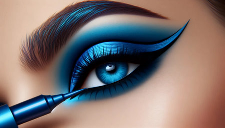 A colorful eyeliner accent, Ai generated imageの写真素材