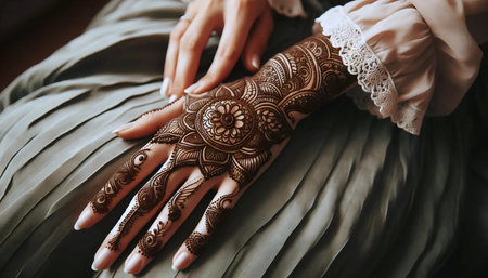 A creative henna art, Ai generated imageの写真素材