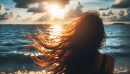 A hair in nature scene, Ai generated image