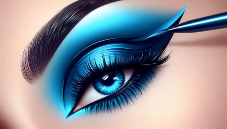 A colorful eyeliner accent, Ai generated imageの写真素材
