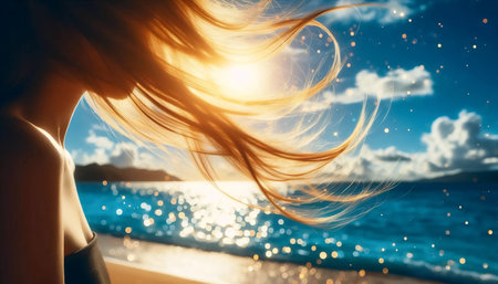 A hair in nature scene, Ai generated image