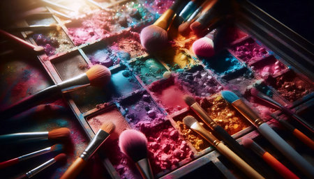 A palette color explosion, Ai generated imageの写真素材