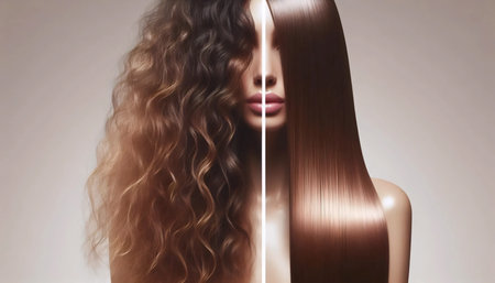 A haircare comparison, Ai generated imageの写真素材