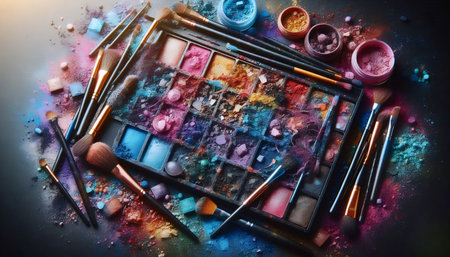 A palette color explosion, Ai generated imageの写真素材