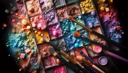 A palette color explosion, Ai generated imageの写真素材