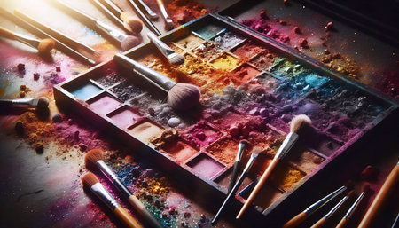 A palette color explosion, Ai generated imageの写真素材