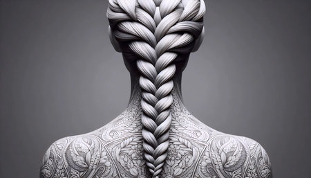 A braided hairstyle, Ai generated image