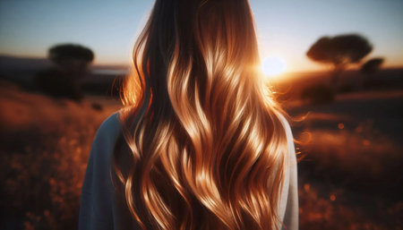 A hair in sunlight, Ai generated image