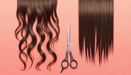 A hair health comparison, Ai generated imageの写真素材