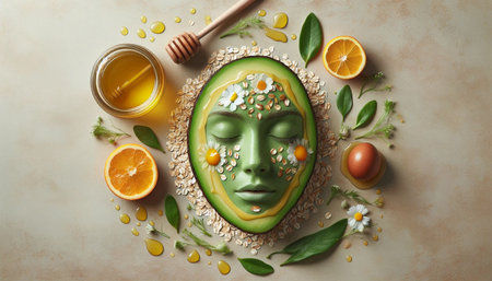 A natural ingredients display, Ai generated image