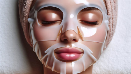 A sheet mask application, Ai generated imageの写真素材