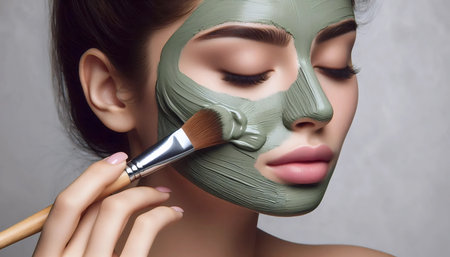 A brush mask application, Ai generated imageの写真素材