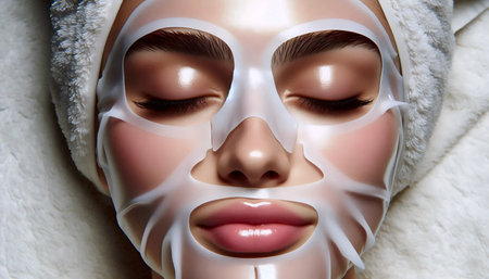 A sheet mask application, Ai generated imageの写真素材