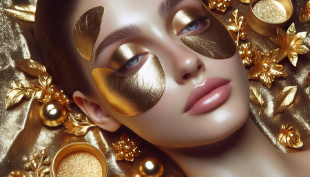 A gold patch luxury, Ai generated imageの写真素材