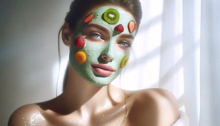 A fruit enzyme mask, Ai generated imageの写真素材