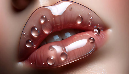 A lip mask treatment, Ai generated imageの写真素材