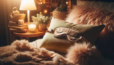 A sleep mask overnight, Ai generated imageの写真素材