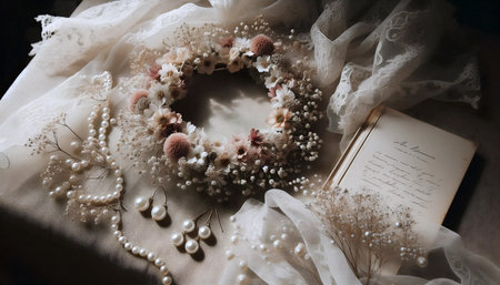 Wedding accessories bouquet, Ai generated imageの写真素材