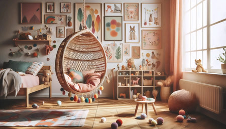 Kids room nursery, Ai generated imageの写真素材