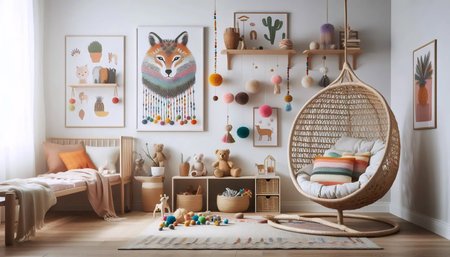 Kids room nursery, Ai generated imageの写真素材