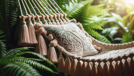 Hammock in jungle, Ai generated imageの写真素材