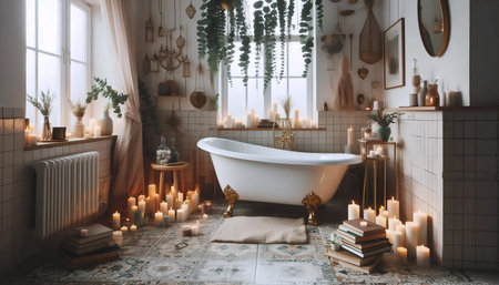 Bathroom sanctuary, Ai generated imageの写真素材