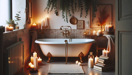 Bathroom sanctuary, Ai generated imageの写真素材