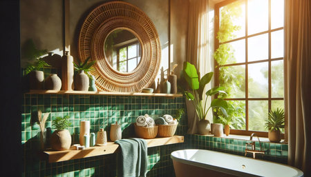 Bathroom sanctuary, Ai generated imageの写真素材