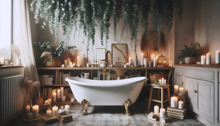 Bathroom sanctuary, Ai generated imageの写真素材