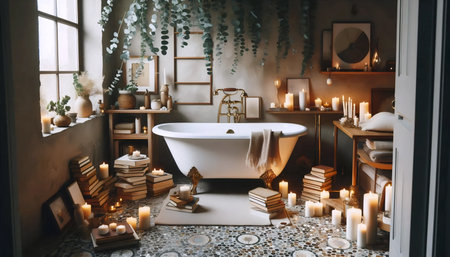 Bathroom sanctuary, Ai generated imageの写真素材
