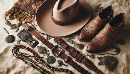 Boho fashion style, Ai generated imageの写真素材