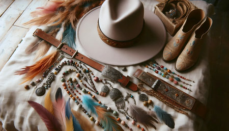 Boho fashion style, Ai generated imageの写真素材