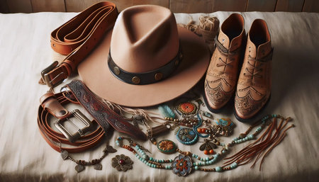 Boho fashion style, Ai generated imageの写真素材