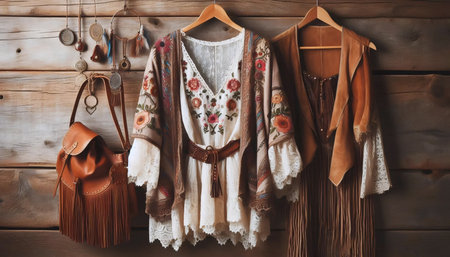 Boho fashion style, Ai generated imageの写真素材