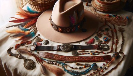 Boho fashion style, Ai generated imageの写真素材