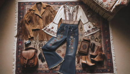 Boho fashion style, Ai generated image