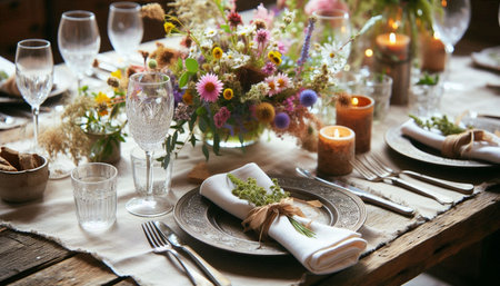 Boho garden party, Ai generated imageの写真素材