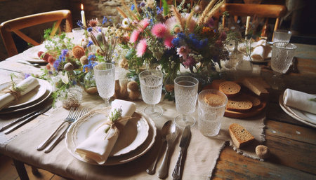 Boho garden party, Ai generated imageの写真素材