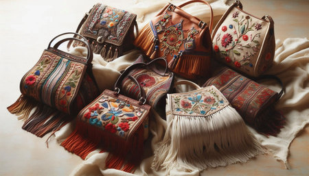 Boho accessories closeup, Ai generated image
