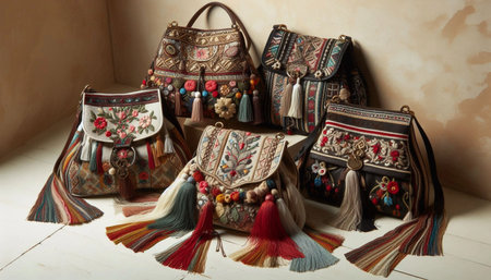 Boho accessories closeup, Ai generated image
